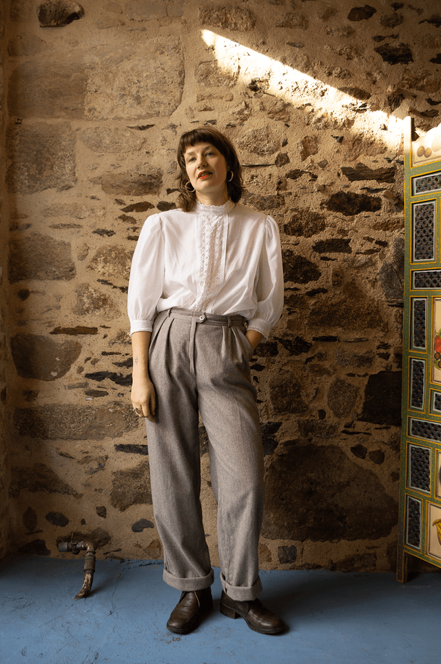 Puff Sleeved Blouse, 1970's - Size 14